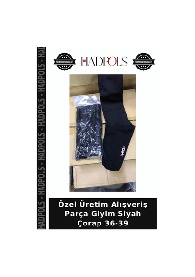 Hadpols Özel Üretim Alışveriş Parça Giyim Siyah Çorap 36-39