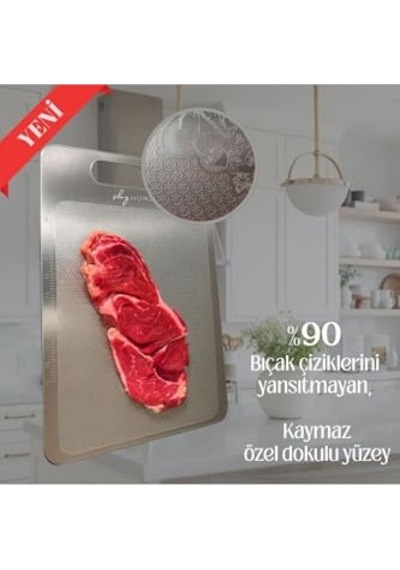 Tasarımlı 304 Paslanmaz Çelik Kesme Tahtası 3lü Set Saklama Kılıfı Kesme Tahtası Ve Silikon Kaydırmaz Mat 1 5 Diğer