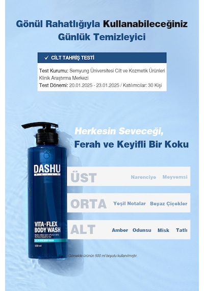 Saç, Yüz Ve Vücut İçin Hepsi Bir Arada Duş Jeli Dashu Daily Vita-flex All In One Body Wash 50ml Narenciye