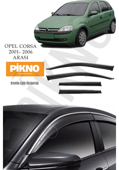 Opel Corsa B 1993-2000 Kromlu Cam Rüzgarlığı 4'lü Set A+ Plus