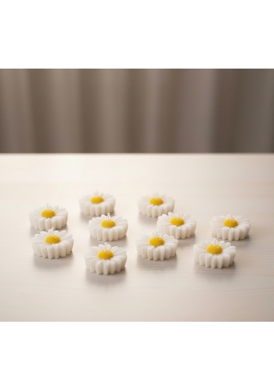 Bernami Mumluk Şamdanpinterest Şık Papatya Mumlar Dekoratif Mini Mum Seti 10 Adet Diğer