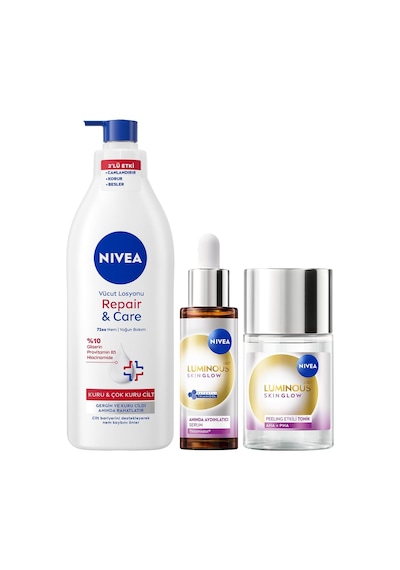 Lexroo Aydınlatıcı Ve Nemlendirici Cilt Bakım Seti, Serum 30ml, Tonik 100ml Ve Vücut Losyonu 400ml