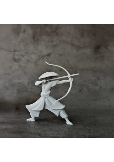 Samuray Okçu Figürü 3d Baskı Sanatı Koleksiyonluk Masaüstü Dekor.7cm