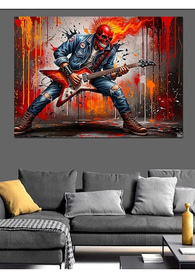 Rock Savaşı Sanat İllüstrasyon Dekoratif Kanvas - Mdf Ahşap Tablo
