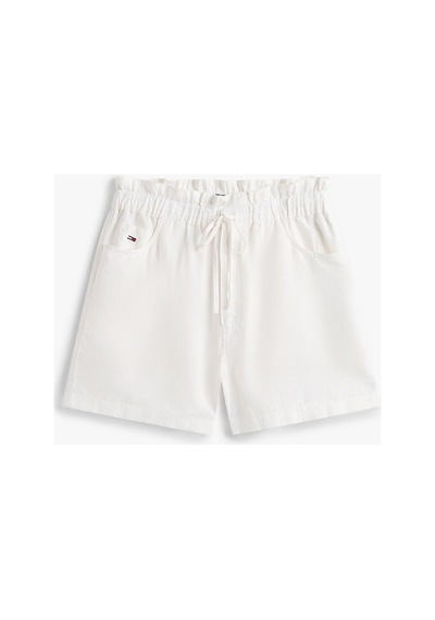 Tommy Hilfiger Kadın Tjw Essential Keten Şort-16146 Ekru