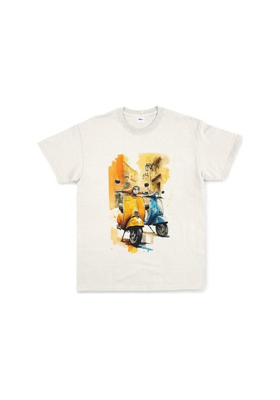24-7 Two Scooters Beyaz Baskılı Erkek T-shirt