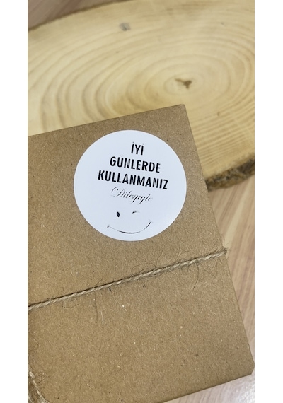 İyi Günlerde Kullanmanız Dileğiyle Yuvarlak Yapışkanlı Etiket 5x5cm 100 Adet
