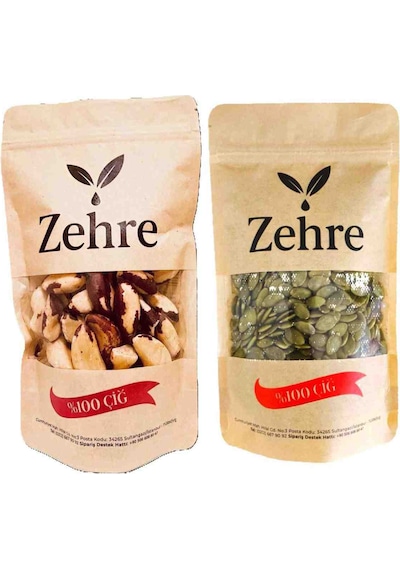 Zehre 250 Gr Çiğ Kabak Çekirdeği Içi + 100 Gr Brezilya Cevizi 350 G