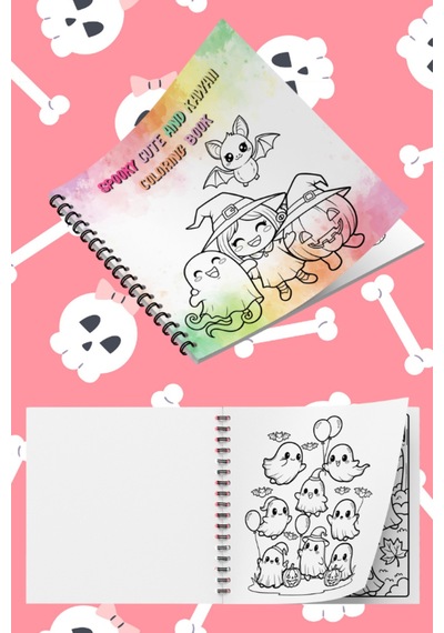 Halloween Spooky Cute And Kawaii Bold And Easy 20 X 20 Cm Büyük Boyama Kitabı