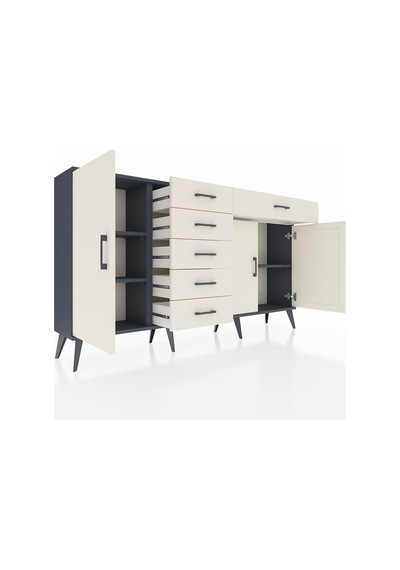 Arges Konsol 3 Raflı 6 Çekmeceli 3 Kapaklı 176x30x99 Antrasit-aytaşı Aytası - Antrasıt Arges Konsol 3 Raflı 6 Çekmeceli 3 Kapaklı 176x30x99 Antrasit-aytaşı Aytası - Antrasıt