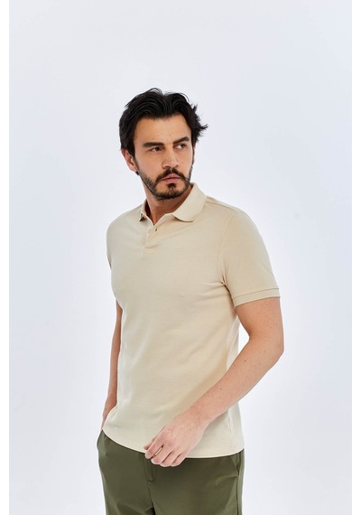 Süvari Slim Bej Erkek Polo Yaka T-shirt Ts1014000474 Süvari Slim Bej Erkek Polo Yaka T-shirt Ts1014000474
