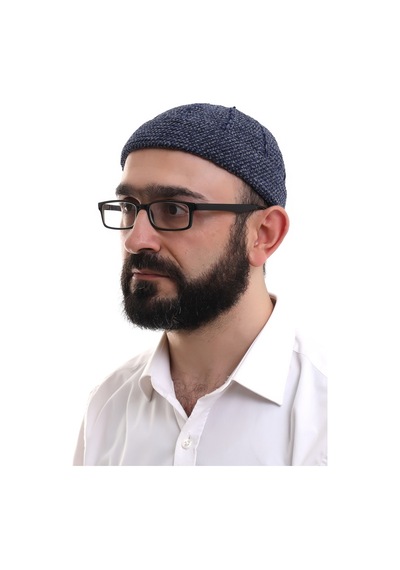 Lacivert Füme Katlamalı Çift Renk Kışlık Kadife Takke
