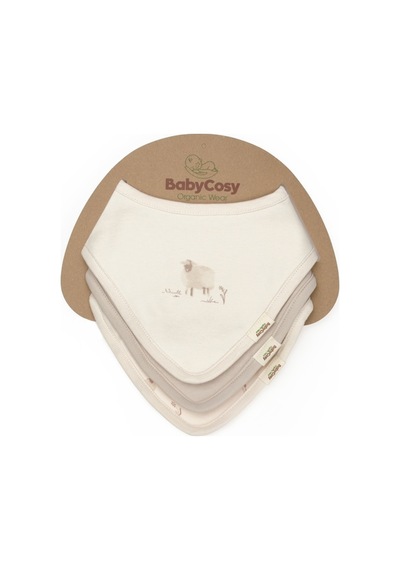 Babycosy Organic Wear Bebek 3'lü Fular,%100 Organik Pamuk,bebek Ve Yenidoğan Serisi Krem