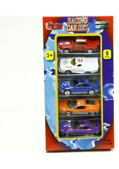 Vardem Oyuncak 5'li Diecast Metal Yarış Arabası Seti 1:64 Ölçek 7 Cm Çok Renkli