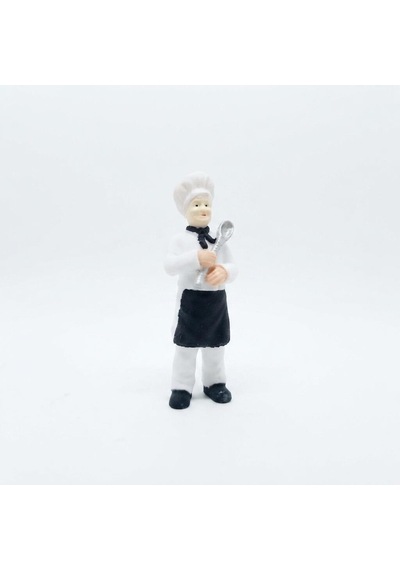 Kaşık Tutan Aşçı-teraryum Figürü 8.8cm Çok Renkli