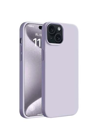 Apple Uyumlu iPhone 15 Plus Uyumlu Kılıf First Silikon - Lila