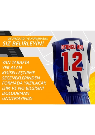Acr Giyim 50-60-Warriors Splash Dizayn Kişiye Özel Basketbol Forması Lacivert