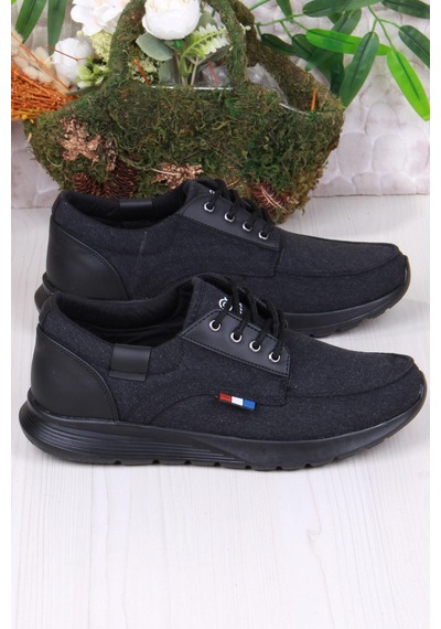 Fort Dks 020 Hafif Rahat Keten Sneaker Erkek Ayakkabı Siyah