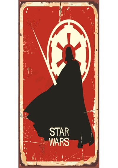 star wars (10 CM X 20 CM) mini retro ahşap poster