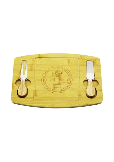 Bıçak Sağ-sol 19x29cm -1.5cm Ahşap Bambu Kahvaltı Peynir Sunum Tabak 2peynir Bıçak Ahşap Saplı Bx40 Renkli