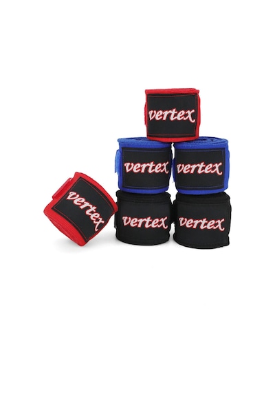 Vertex Kırmızı Mavi Siyah 3'lü Takım Likralı Boks Bandajı Çok Renkli