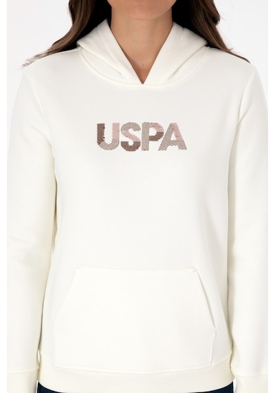 U.S. Polo Assn. Kadın Krem Kapüşonlu Basic Sweatshirt 50307711-VR256