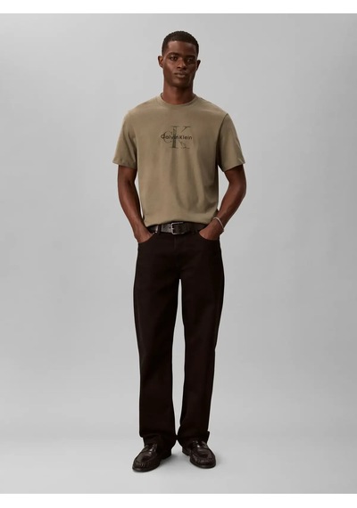 Calvin Klein Ss 20s Ez Distressd, Ldy Kahverengi Erkek T-shirt