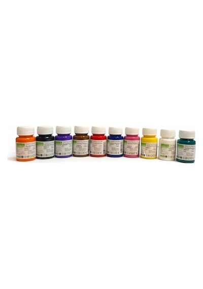 Südor Tekstil Boyası Seti 10 Renk - Kumaş Boyası 25 Ml X 10 Çok Renkli