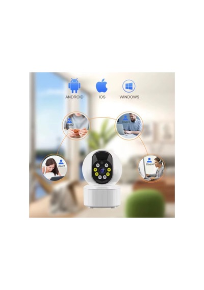 3 Adet Wi-fi Ev Güvenlik Kamerası Uygulama Destekli, Çift Taraflı Ses, Gece Görüş, Hareket Algılama, 360 Derece Panoramik Hd, Ip Camera Wıfı Home Camera