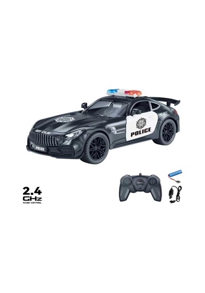 Mercedes Amg Tasarımlı 1:16 Ölçekli 2.4 Ghz Full Fonksiyon Şarjlı Uzaktan Kumandalı Polis Aracı Siyah