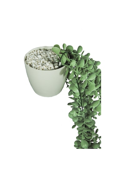 Lilac Home Parlak Beyaz Saksıda Pastel Yeşil Okaliptus Sarkıtı Yapay Çiçek