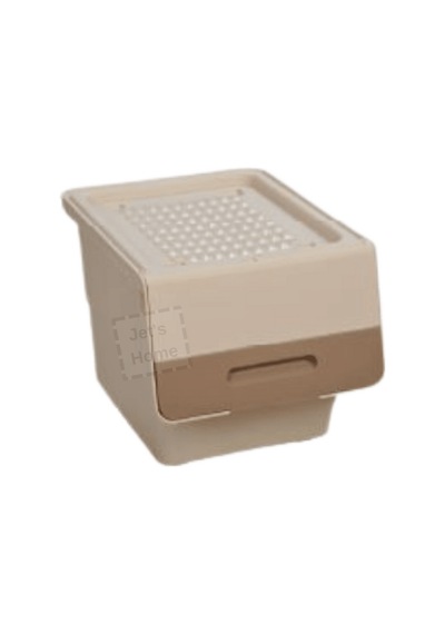 2'li Tekerlekli Sebzelik Bpa Free Soğanlık Oyuncaklık Organizer Beyaz Krem 33 Lt Krem Bej