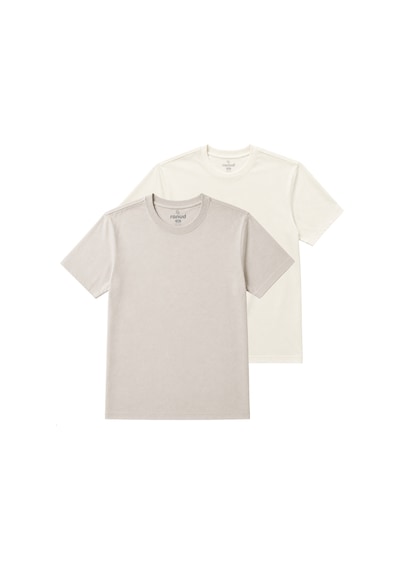 Ranud Erkek Regular Fit 2 Li Tişört,%100 Pamuk, Oeko-tex Yumuşak Fırçalı Süper Soft Kumaş Ekru+ Taş Ranud Erkek Regular Fit 2 Li Tişört,%100 Pamuk, Oeko-tex Yumuşak Fırçalı Süper Soft Kumaş Ekru+ Taş