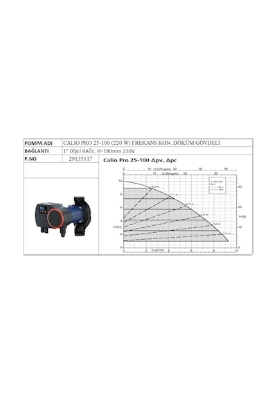 Ksb Calio Pro 25-100 Pn6/10/16 180mm 220w Frekans Kon. Sirkülasyon Pompası -1'' Dişli Bağlantılı