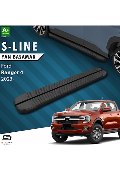 S-dizayn Ford Ranger 4 S-line Siyah Yan Basamak 203 Cm 2023 Üzeri A+ Kalite