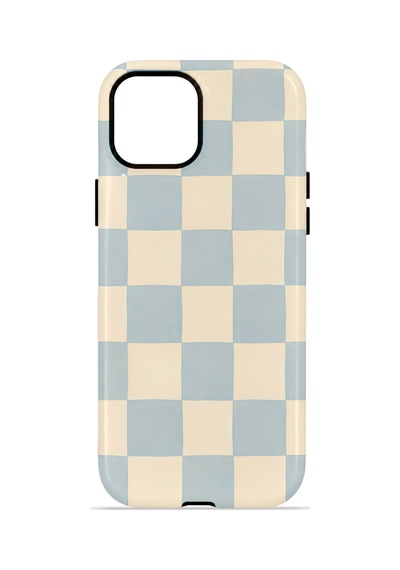 Apple iPhone Uyumlu 13 Vorian Çift Katmanlı Magsafe Kılıf Powder Blue Checker