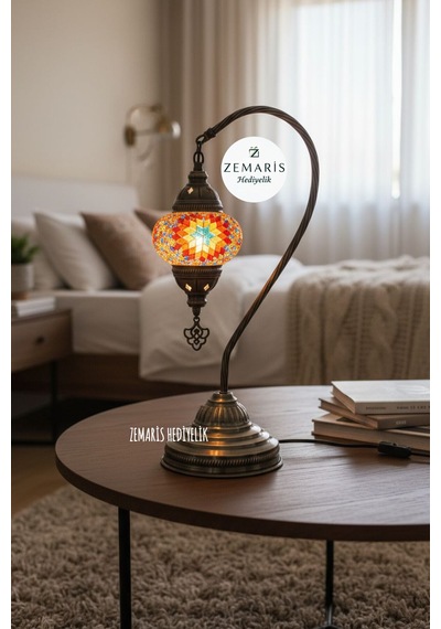 Deveboynu Gece Lambası Otantik Mozaik Lamba Kahverengi - 715690181 Kahverengi