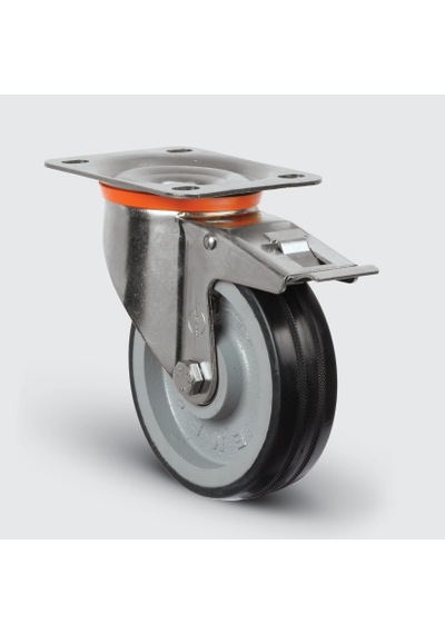 EZ01VBR125F Döner Tablalı Frenli Döküm Üzeri Kauçuk Kaplı
