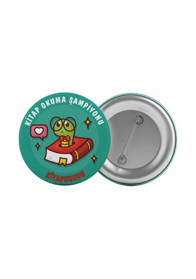 Kitap Okuma Şampiyonu Çanta Rozeti 20 Adet En Büyük Boy 5.8cm İğn