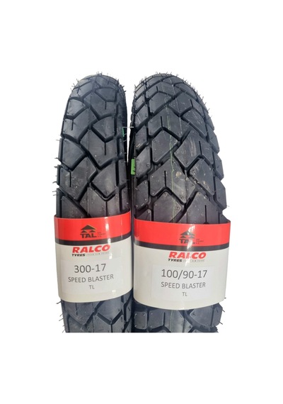 Ralco Tyres 100/90-17 Ve 300-17 Tvs Raider Takım Tl Tubeless - Dubleks Motosiklet Lastiği Speedblastera12