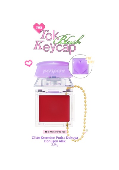 Ciltte Kremden Pudra Dokuya Dönüşen Allık Perıpera Tok Blush Keycap 26 My Favorite Red