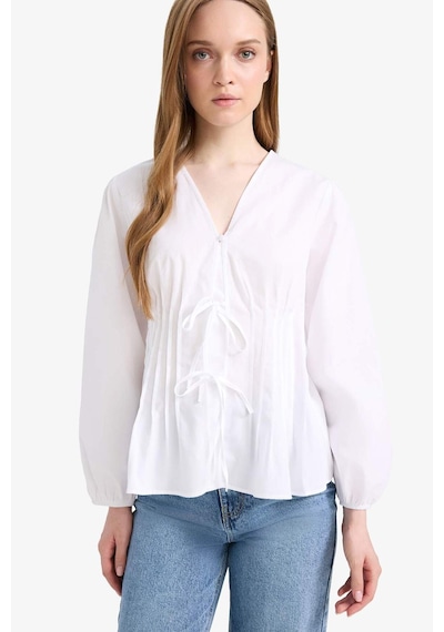 DeFacto Regular Fit V Yaka Poplin Uzun Kollu Tesettürt Bluz Tunik F2720AX25SMWT34 DeFacto Regular Fit V Yaka Poplin Uzun Kollu Tesettürt Bluz Tunik F2720AX25SMWT34