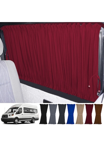 Pandami Ford Transit T18 7.nesil 2014-2023 Uyumlu Bordo Raylı Oto Perde Takımı