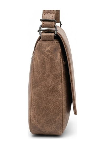 Levano Leather Hakiki Deri Kadın Omuz Çantası Kapaklı Günlük Kullanım Ayarlanabilir Askılı Çapraz Çanta Açık Kahverengi
