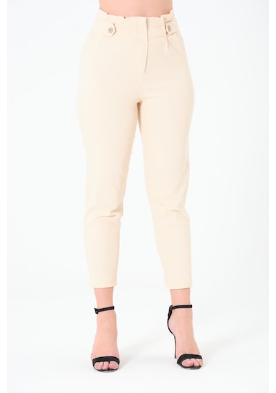 Sortie Collection Pileli Gabardin Pantolon Açık Bej