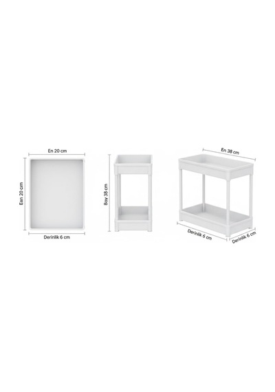 Ayrex 2 Katlı Antrasit Banyo Ve Mutfak Tezgah Üstü Düzenleyici Raf Çok Amaçlı Plastik Organizer, Baharatlık, Diğer