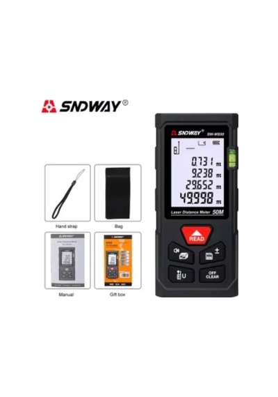 Sndway Dijital Uzaklık Ölçer Profesyonel Lazer Mesafe Ölçer Lazer Trena Mezura Sw-ms50 50m