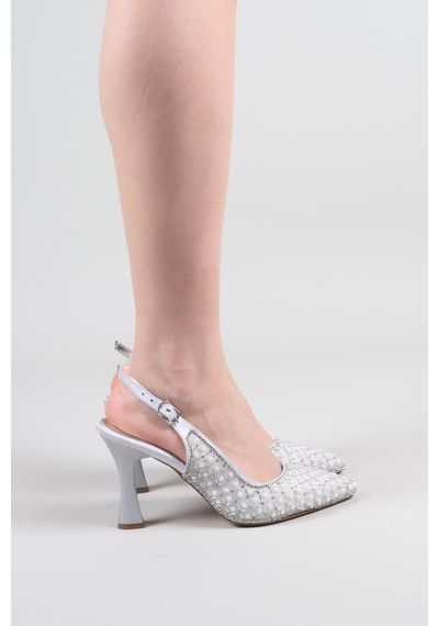 Birikon Sandor Çubuk Boncuklu Stiletto Gümüş-8420 GÜMÜŞ