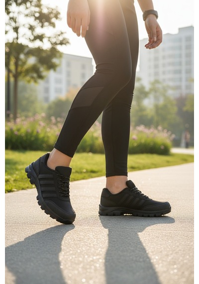 Khayt Herbert Su Ve Soğuk Dayanıklı Rahat Kaymaz Taban Erkek Kadın Kışlık Sneaker Ayakkabı Siyah