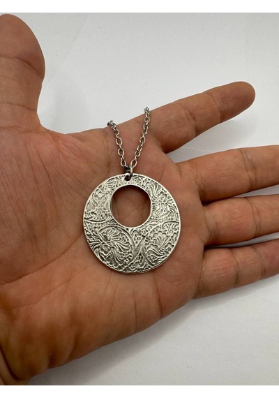 Circle Charm Yuvarlak Motifli Unisex Kolye 60 Cm Zincirli Çok renkli